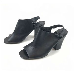 Franco Sarto Nubuck Leather Open Toe Slingbacks